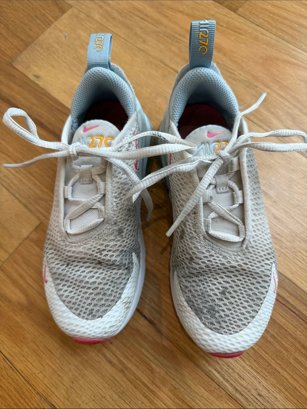 Nike Air 270 Light Blue and Pink Girls' Athletic Sneakers